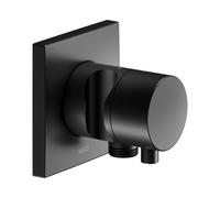 Válvula de cierre empotrada KEUCO IXMO, 1 consumidor con conexión de manguera y soporte de ducha con mango confort, roseta cuadrada, 59541371202, Color: Negro Mate