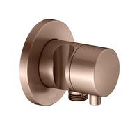 Válvula de cierre empotrada KEUCO IXMO, 1 consumidor con conexión de manguera y soporte de ducha con mango confort, roseta redonda, 59541291201, Color: rojo oro cepillado