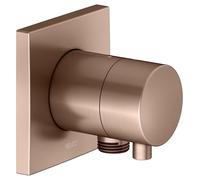 Válvula de cierre empotrada KEUCO IXMO para 1 consumidor con conexión de manguera con maneta confort, roseta cuadrada, 59541291102, Color: rojo oro cepillado