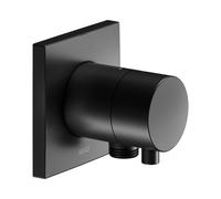 Válvula de cierre empotrada KEUCO IXMO para 1 consumidor con conexión de manguera con maneta confort, roseta cuadrada, 59541371102, Color: Negro Mate