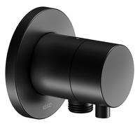 Válvula de cierre empotrada KEUCO IXMO para 1 consumidor con conexión de manguera con maneta confort, roseta redonda, 59541371101, Color: Negro Mate