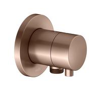 Válvula de cierre empotrada KEUCO IXMO para 1 consumidor con conexión de manguera con maneta confort, roseta redonda, 59541291101, Color: rojo oro cepillado