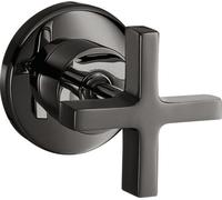 Válvula de cierre hansgrohe AXOR Citterio empotrada con manijas en cruz, 39965330, Color: Cromo negro pulido