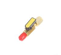 Válvula de cierre manual compacta, válvula de bola HVAC de 1/4 pulgadas para R134A R410A R22, para carga y recuperación (BV-A01 amarillo)