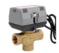 Válvula de cierre motorizada de latón de tres vías AC220V con bobina de ventilador VC6013, válvula de globo eléctrica AC220V, 1 unidad (1/2 pulgada)