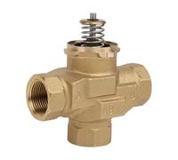 Válvula de cierre motorizada de latón de tres vías AC220V con bobina de ventilador VC6013, válvula de globo eléctrica AC220V (1/2 pulgada)