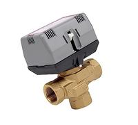 Válvula de cierre motorizada latón tres vías, AC220V, 1/2 '', 3/4'', 1'', con bobina ventilador VC6013, válvula globo eléctrica(0.75 Inch)
