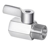 Válvula de cierre para alcachofa de ducha, rosca NPT para mini válvula de bola de acero inoxidable 304 (de 1/2 pulgada x hembra de 1/2 pulgadas), 1 paquete