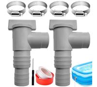 Válvula de Cierre para Piscinas,2Pcs Conexión de Manguera de 32 mm, Manguera de Piscina 32, Válvula de Cierre, Tubo de PVC de 32 mm, Doble Dividida para Piscina y Mantenimiento de Bomba (A)