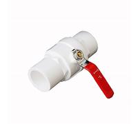 Válvula de cierre, Válvula controladora de flujo de agua de 2 vías con extremos deslizantes y mango antideslizante rojo(125mm)