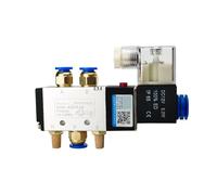 Válvula de cilindro neumático 4V210-08, válvulas solenoides eléctricas, Control de 5 vías y 2 posiciones, aire, Gas, magnético, 12V, 24V, 220V, manguera de voltios de bobina(Only valve)