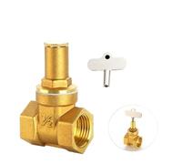 Válvula de compuerta de latón con cerradura interior, llave triangular, medidor de agua, válvula de bloqueo antirrobo frontal, 1/2 ", 3/4", 1 ", 1 Uds.(1-1/2")