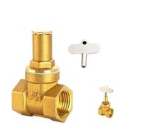 Válvula de compuerta de latón DN15 DN20 DN25 con cerradura dentro de la llave triangular for tubería de agua, medidor de agua, válvula de bloqueo antirrobo frontal(1-1/2")