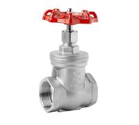 Válvula de compuerta giratoria de alta resistencia de acero inoxidable 304 con manija de rueda, rosca hembra BSP de 1/2", 3/4", 1" y 1-1/4"(G1l2 DN15)