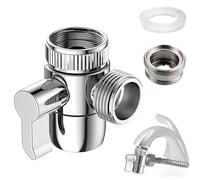 Válvula de conmutación de 3 vías, adaptador de grifo de latón, diversor para grifo, cromo, adaptador M22 x M24, válvula de cambio de grifo, repuesto compatible con G1/2, válvula de conversión para