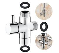 Válvula de conmutación de 3 vías Rusee - Interruptor de válvula G 1/2" - Latón macizo - Para ducha - Adaptador de ducha - Pieza de repuesto - Cromo pulido