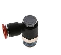 Válvula de control de flujo Codo de entrada de medidor 12 mm - R1/2'' Latón/PA 66 Tuerca de seguridad