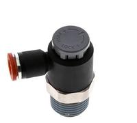 Válvula de control de flujo Codo de medición 8 mm - R1/2'' Latón/PA 66 Tuerca de seguridad