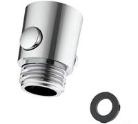 Válvula de control de flujo de ducha RV con un botón de presión para detener el agua al instante, compatible con roscas de 4 pulgadas (plateado)