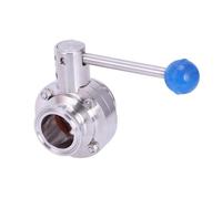 Válvula de control de flujo de mariposa de triple abrazadera de acero inoxidable Sus304 de 1-1/2 pulgadas y 38 mm y 1,5 pulgadas