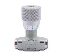 Válvula de control de flujo hidráulico de diseño bidireccional con cuerpo de acero al carbono, perilla calibrada para un ajuste preciso del flujo en sistemas neumáticos e hidráulicos (STB G1/4)