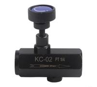 Válvula de control de flujo robusta de acero al carbono construida con límite de 3000 PSI para sistemas de agua, regulador de flujo eficiente rosca NPT de 1/4 (3/8 pulgadas KC-03)
