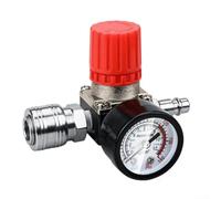 Válvula de control de presión del compresor de aire de 175 PSI, construcción de metal con medidor de presión integrado fácil de leer (tres agujeros)