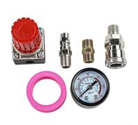 Válvula de control de presión del compresor de aire de 175 PSI, construcción de metal con medidor de presión integrado fácil de leer (cuatro agujeros 1)