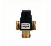 Válvula de Control de Temperatura Válvula Termostática Mezcladora de Agua Válvula de Mezcla Válvula de Vías de Latón Resistente Adecuada para, DN25/Una Pulgada Rosca Externa