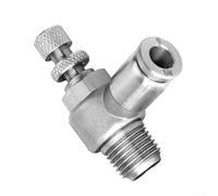 Válvula de control del acelerador del acero inoxidable, paquete doble de la válvula de control de flujo neumático con sistema de conexión rápida para la gestión del flujo de aire (304 SL4-02)