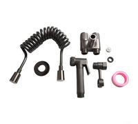 Válvula de control dual de 1 entrada y 2 salidas, 1 juego de pulverizador de bidé portátil con material de latón de limpieza de alta presión para uso de grifo de inodoro en el baño