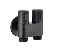 Válvula de control dual de acero inoxidable 1 en 2 salidas para duchas, anti y resistente al óxido, interruptor de salida de agua dual para un funcionamiento cómodo (negro)