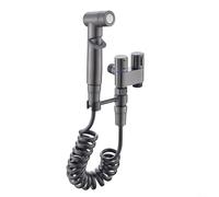 Válvula de control dual de latón y 2 salidas, grifo de cartucho de cerámica con doble apagado para lavadora e inodoro, desviador de baño negro mate para lluvia y ducha de mano (gris plomizo)