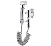 Válvula de control dual en 2 salidas para inodoro y lavadora, carcasa de latón de cerámica para ajuste de flujo de agua del núcleo, acabado mate, 787 pulgadas, soporta dos (galvanoplastia)