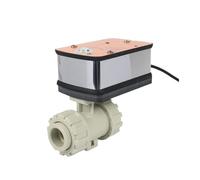 Válvula de control eléctrica retorno a fallo, PPH 4-20 mA, 24 V, válvula bola plástico modulante a prueba fallos NC NO DN15-DN50(DN40,Normally Closed)