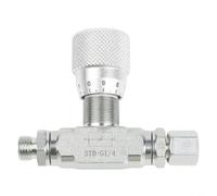 Válvula de control hidráulico de dos vías con conector 08L, acero al carbono, adecuada para neumática e hidráulica, soporta roscas NPT de 1/4 y 3/8 pulgadas (STB-G1/4)