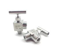 Válvula de Control, Varón del acero inoxidable 304 a la válvula de aguja del hilo femenino 1/8" 1/4" 3/8" 1/2" tipo válvula de globo de ángulo recto(DN15,G_MALE THREAD)