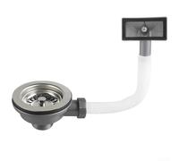 Válvula de desagüe de acero inoxidable para fregadero con rebosadero, 114 mm, esencial para soluciones de drenaje adecuadas