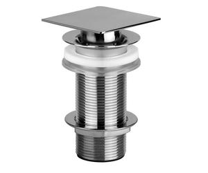 Válvula de desagüe Gessi 1 1/4 con desagüe abierto para lavabos sin rebosadero, válvula de vástago mín. 14mm/máx. 3mm, 29082299, Color: Negro XL