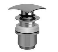 Válvula de desagüe Gessi Stop&Go 1 1/4 para lavabos con rebosadero, válvula de vástago mín. 25mm/máx. 45mm, 29083149, Color: Óptica Finox