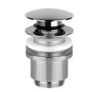 Válvula de desagüe Gessi Stop&Go 1 1/4 para lavabos con rebosadero, válvula de vástago mín. 25mm/máx. 45mm, 1408, 01408149, Color: Óptica Finox