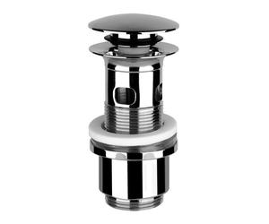 Válvula de desagüe Gessi Stop&Go 1 1/4 para lavabos con rebosadero, válvula de vástago mín. 64mm/máx. 85mm, 1422, 01422149, Color: Óptica Finox