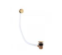 Válvula de desagüe para bañera con sistema click clack fabricada en latón con acabado oro mate TRES
