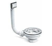 Válvula de Desagüe para Fregadero de Cocina 115 mm con Rebosadero Cuadrado o Circular - Evita Atascos y Fugas, Cesta Filtrante y Tubo Ajustable - Instalación Fácil para Reformas | FLUVIA