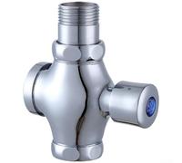 Válvula de descarga de inodoro con botón de cuatro vías de latón para | Retardo de cierre automático 3-6 segundos, compatibilidad de entrada de 2.5 cm/15.2 cm, montado en pared o suelo