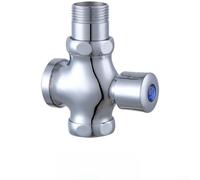 Válvula de descarga de inodoro con botón de cuatro vías de latón para | Retardo de cierre automático 3-6 segundos, compatibilidad de entrada de 2.5 cm/15.2 cm, montado en pared o suelo