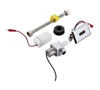 Válvula de descarga de inodoro para kit de sensor de urinario controlada CC 6 V, descarga infrarroja con rango negro variable, sistema de higiene de ahorro de agua, baño automático, plata, 30-100 cm