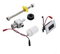 Válvula de descarga de inodoro por infrarrojos, kit de sensor automático con alimentación de 6 V CC, rango ajustable de 30 a 100 cm, modo dual de ahorro de agua para urinario de baño, plateado (B)