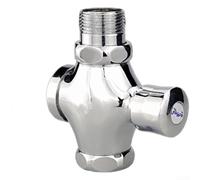 Válvula de descarga de latón macizo para orinal y inodoro en cuclillas con diseño de ahorro de agua de apagado automático retardado con cromo brillante para superficie (D)