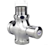 Válvula de descarga de latón tipo prensa retardada para inodoro de orinario, sistema de ahorro de agua de cierre automático con acabado cromado ajustable de 3 a 7 segundos de duración (B)